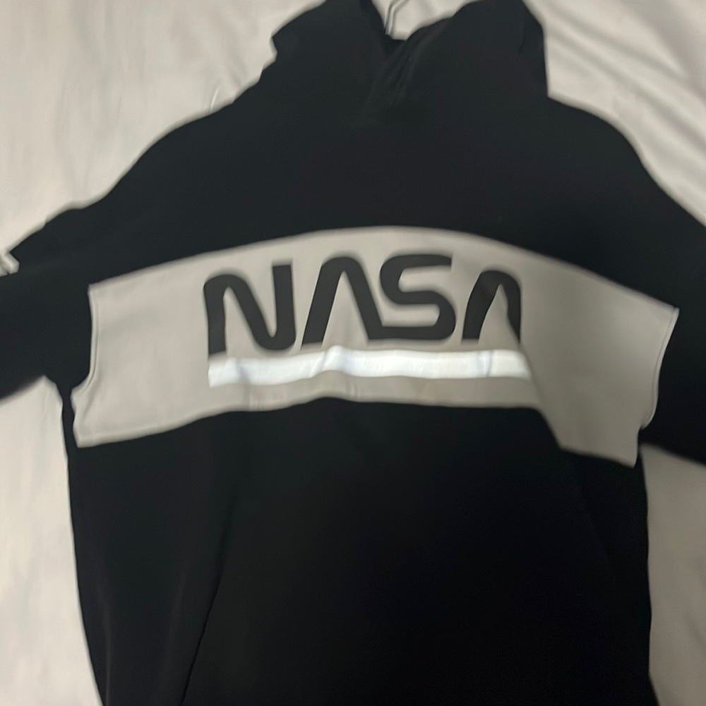 Black and white nasa hoodie never worn